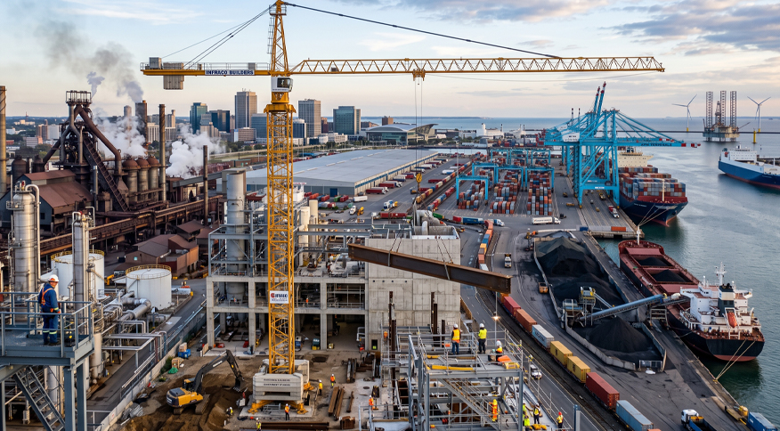 Industrial Port Construction Site
